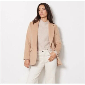 O.P.T. Lawrence Blazer Small Womens Single Breasted Buttons Camel